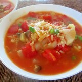 大根とトマトのカレースープご飯